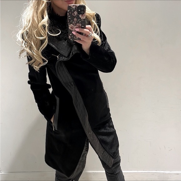 Ladies Lucy Fashion Faux Fur mix Zip Jacket size Small - Picture 1 of 12